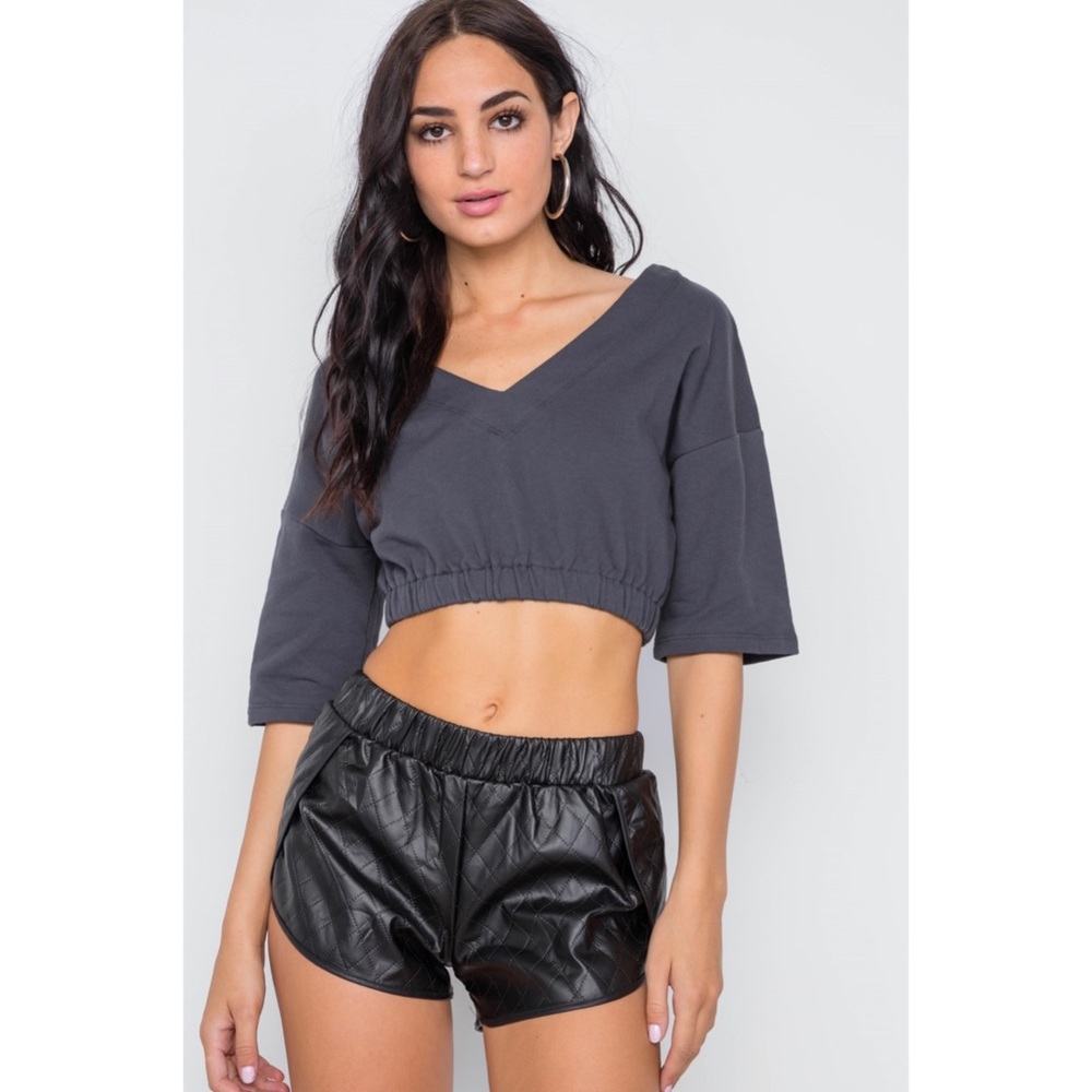 Jenny Crop Top || Charcoal